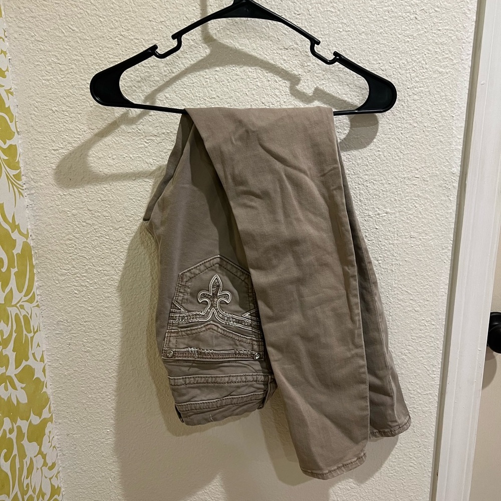 Rock revival tan jeans
